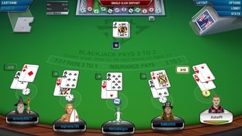 Full Tilt 5 Player Blackjack View