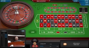 Full Tilt Roulette Bet Placed