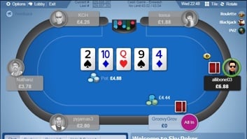 Sky Poker Beginning New Hand